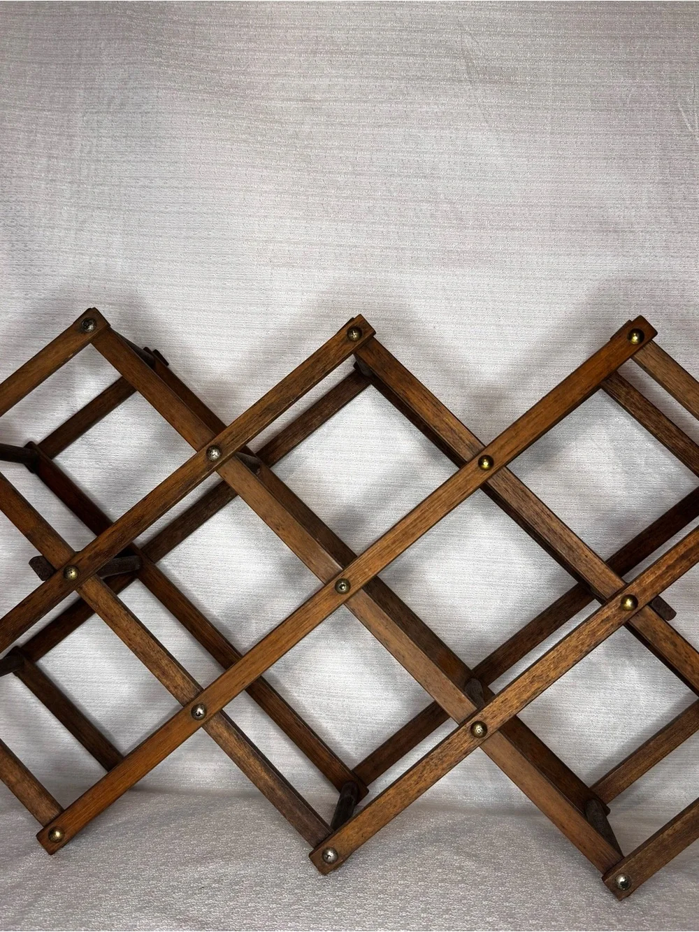 Vintage Wooden Expandable Wine Rack Accordion Style